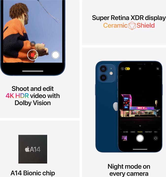 Actual product image Apple iPhone 12 mini (128 GB, (PRODUCT)​RED, 5.40", SIM + eSIM, 12 Mpx, 5G)