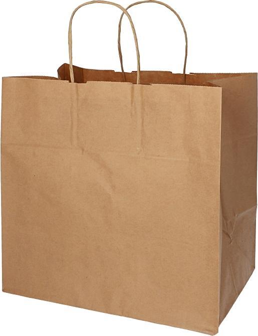 Actual product image Papstar Paper carrier bag, 250 x 260 x 170 mm, brown, made of kraft paper, 70 gsm, load capacity: 5 kg (25 Piece)