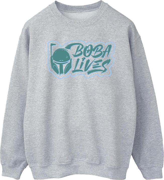 Actual product image Star Wars Mens The Book Of Boba Fett Lives Chest Sweatshirt (M)