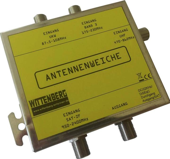 Wittenberg Antennen 4 in 1 antenna combiner FM, DAB+, UHF, SAT (UKW / MW / LW, DAB/ DAB+)
