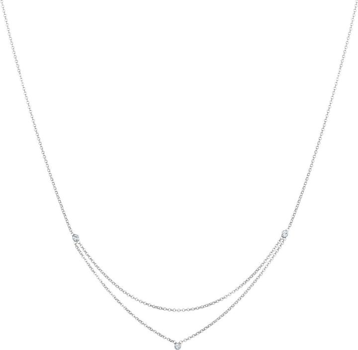 Elli Kristall Kette, Layer (Glaskristall, 925er Sterling Silber, 40 cm)