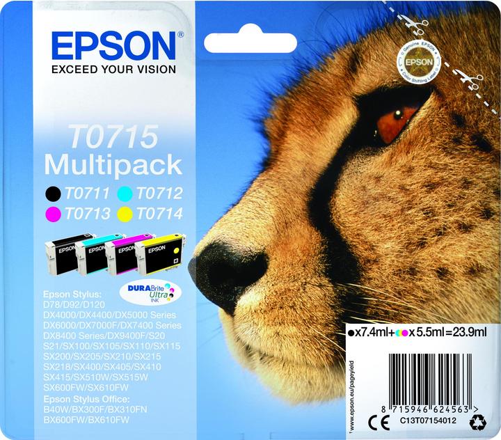 Epson Cartuccia D'Inchiostro Durabrite 4 Colori T0715 (M, FC, C, Y)