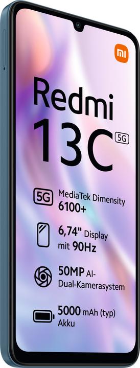 Actual product image Xiaomi Redmi 13C 5G (128 GB, Twilight Blue, 6.74", Dual SIM, 50 Mpx, 5G)