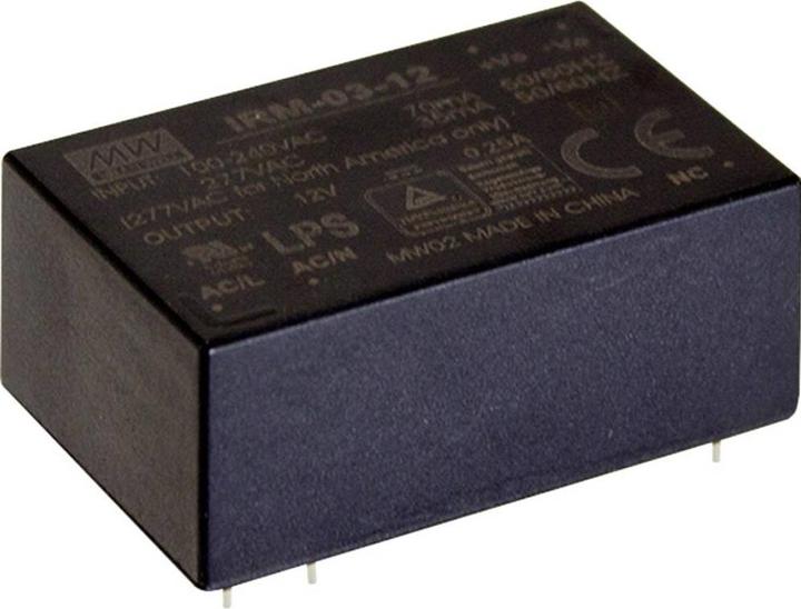 Immagine prodotto MeanWell Alimentatore per stampa AC/DC IRM-03-9S 9 V/DC 333 mA 3 W