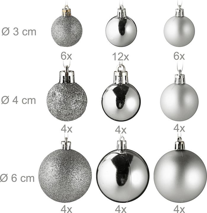 Image du produit Relaxdays Ensemble de boules de Noël (100 -pièce)