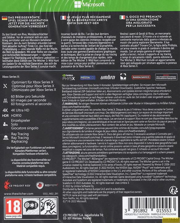 Image du produit The Witcher 3 : Wild Hunt - Édition complète (Xbox Series X, DE, IT, FR)