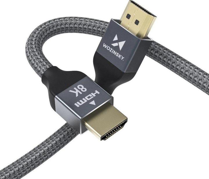 Immagine prodotto Wozinsky HDMI 2.1 8K 60 Hz 48 Gbps / 4K 120 Hz / 2K 144 Hz 2 m argento (WHDMI-20) (2 m, HDMI)