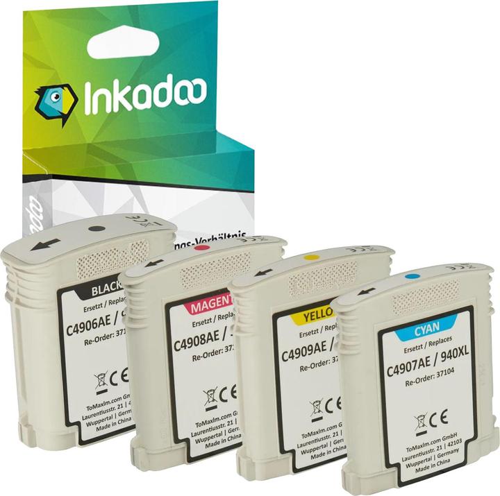 Produktbild Inkadoo Druckerpatronen multipack kompatibel zu HP C2N93AE / 940XL XXL enthält 4x Tintenpatrone (M, C, Y, BK)