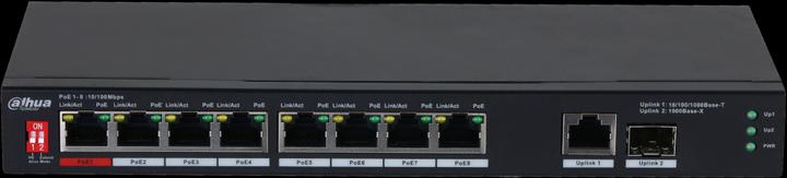 Produktbild Dahua Switch||PFS3110-8ET1GT1GF-96|Desktop/pedestal|8x10Base-T / 100Base-TX|1x10Base-T / 100Base-TX / 1000 (8 Ports)