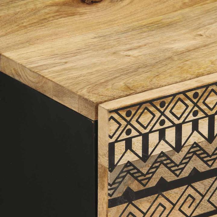 Produktbild VidaXL Nachttisch Nachtschrank Nachtkommode Nachtkonsole 2 Stk. Raues Mangoholz (40 x 33.5 x 46 cm)