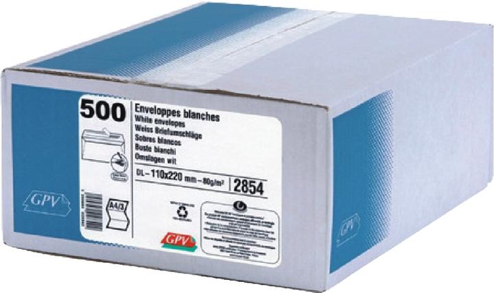Actual product image GPV Envelopes, DL, 110 x 220 mm, white, without window (110 x 220 mm, 100 x)