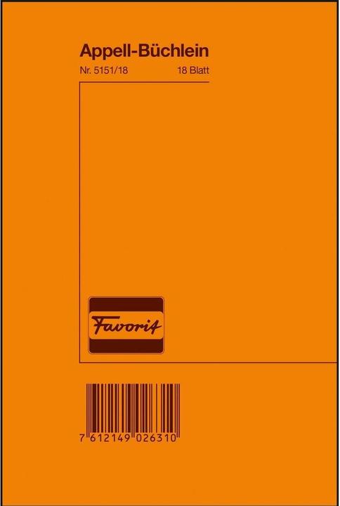 Immagine prodotto Favorit Libretto d'appello (18 x)
