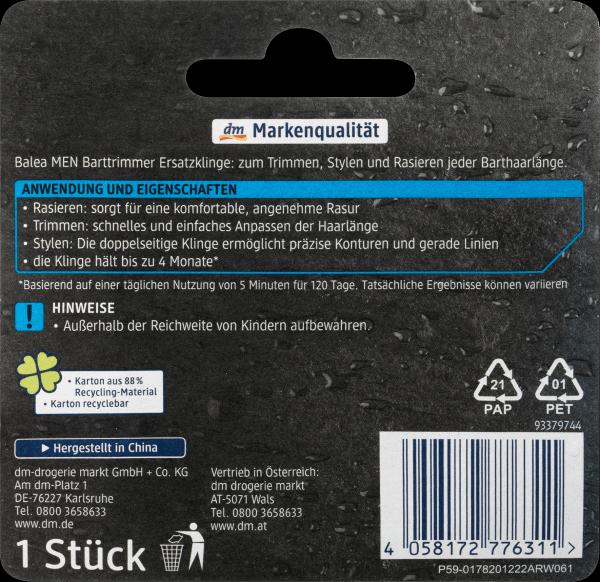 Actual product image dm Balea MEN Beard trimmer replacement blade