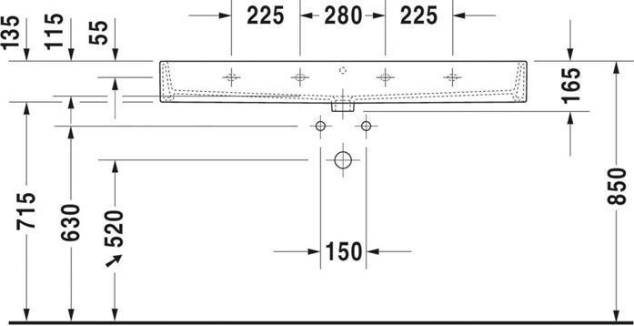 Produktbild Duravit Waschtisch Vero Air 120 x 47 cm weiss 2350120000 (470 mm, 1200 mm)