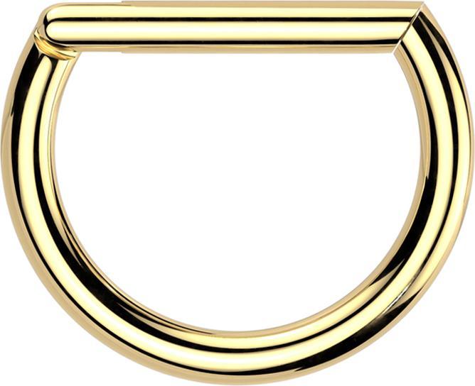 Produktbild Star Piercing Micro Segmentring klappbar vergoldet Halbring (ohne Messing, Titan G23)