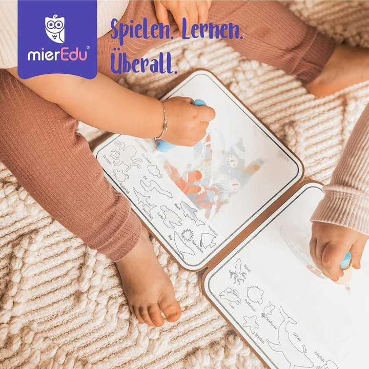 Image du produit mierEdu Livre de coloriage aquatique magique - Monde marin (Allemand, Français, Italien, Anglais)