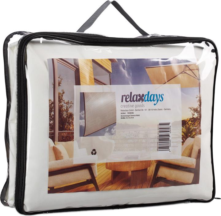 Actual product image Relaxdays Traingular White Shade Sail (400 x 330 x 0.5 cm)