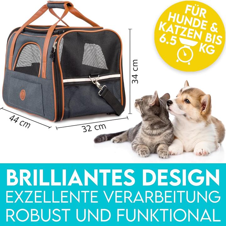 Immagine prodotto Hund ist König Borsa per cani (Cane, Gatto, Chiudibile a chiave, Traspirante, Riflettori, Pieghevole)
