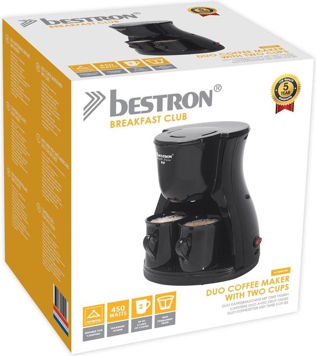 Produktbild Bestron Duo kaffeemaschine mit zwei Tassen