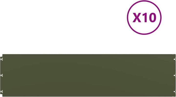 Image du produit VidaXL Bordure de pelouse 10 pcs. Vert olive 25x103 cm Acier laminé à froid Bordure de jardin (103 cm)