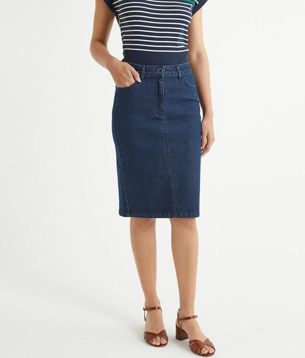 Actual product image Anne Weyburn Stretch denim denim skirt (38)