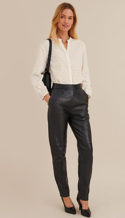 Actual product image Anne Weyburn Blouse with 3/4-length sleeves and eyelet embroidery (44)