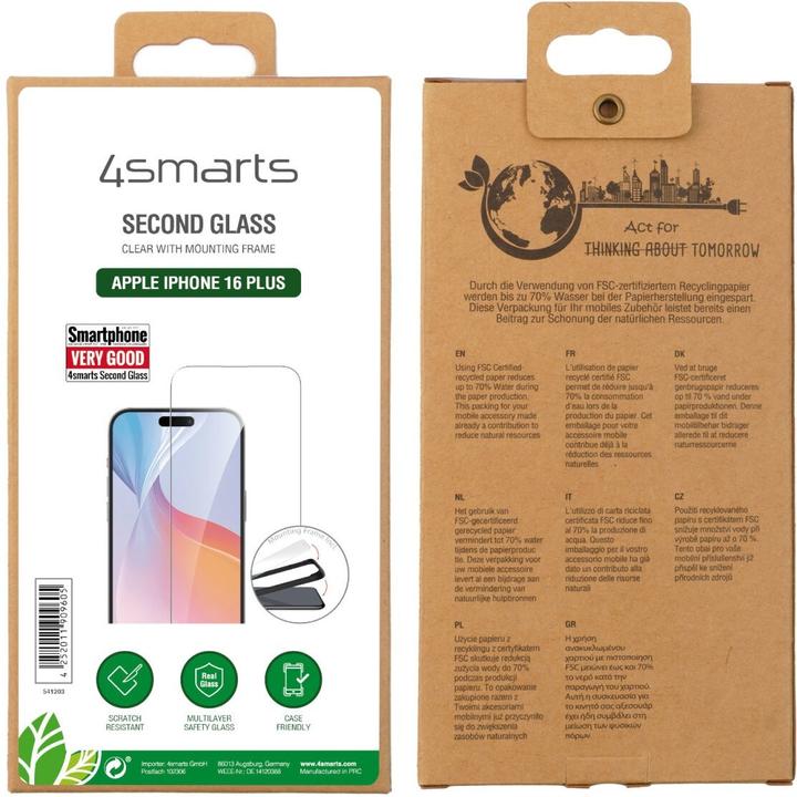 Actual product image 4smarts Second Glass (1 Piece, Apple iPhone 16 Plus)