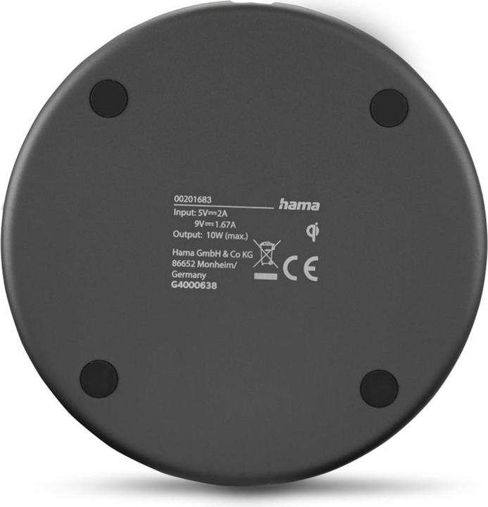 Produktbild Hama Wireless Charger, 10W, kabelloses Smartphone-Ladepad, Schwarz (10 W)