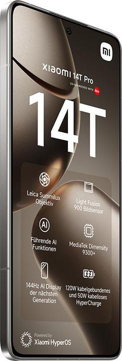 Produktbild Xiaomi 14T Pro (512 GB, Titan Gray, 6.67", Dual SIM, 50 Mpx, 5G)