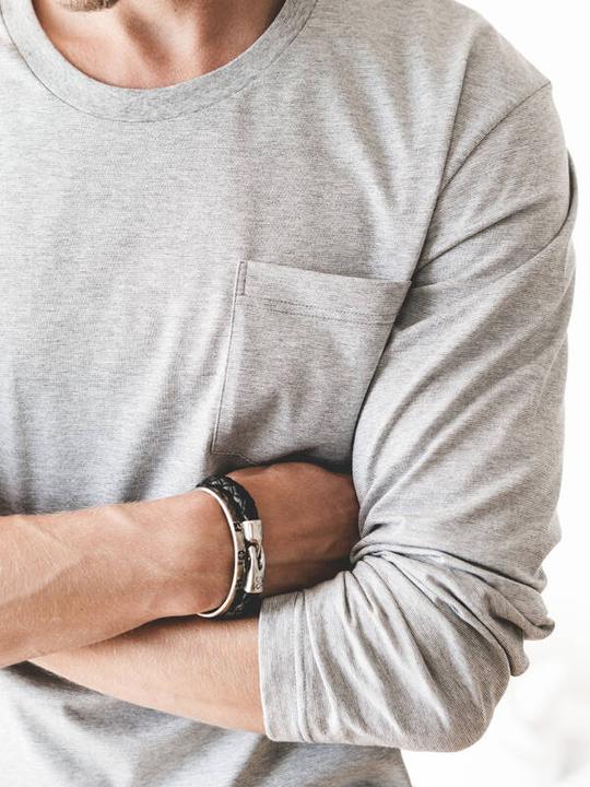 Actual product image ISA Bodywear Shirt long sleeve, round neck (L)