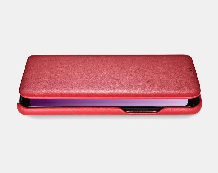 Actual product image iCarer Samsung Galaxy S9 Plus - Echtleder Flip Case rot (RS992002-RD) (Samsung Galaxy S9+)