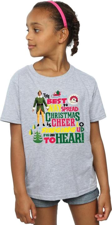 Actual product image Elf Girls Christmas Cheer Cotton T-Shirt (128)