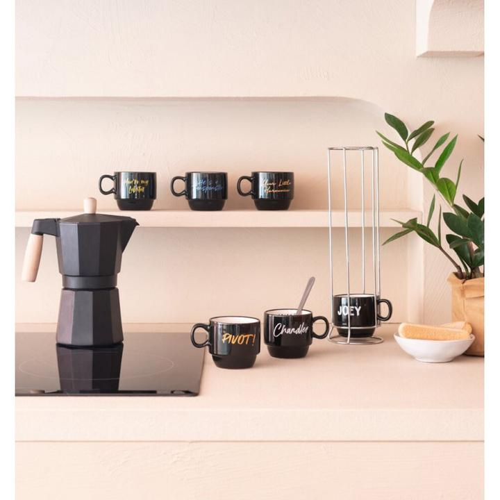 Immagine prodotto Friends - Set di tazze in ceramica con supporto 150 ml 6 pezzi. (150 ml, 6 x)