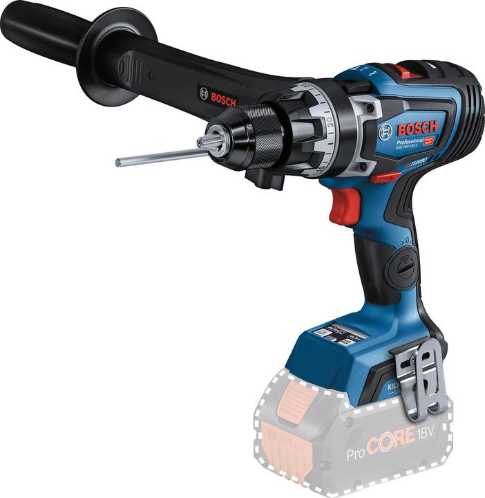 Cardboard box, Auxiliary handle, Bosch GSB 18V-150 cordless impact drill