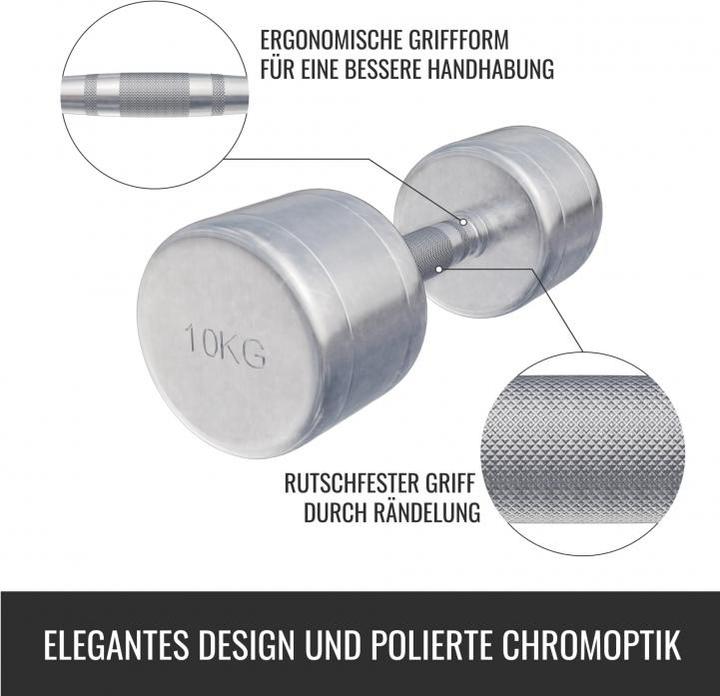 Produktbild Gorilla Sports Chrom Kurzhanteln (2 x 10 kg)