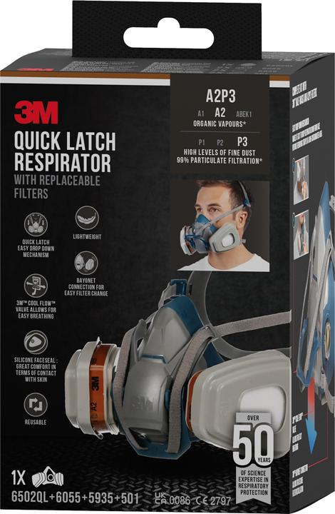 Immagine prodotto 3M Maschera per lavori di verniciatura a spruzzo (A2P3, A2, 1 x)