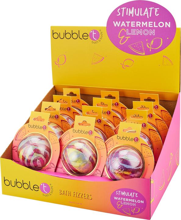 Bubble T Bath Fizzer Stimulate Watermelon & Lemon 150g (Badeperlen)