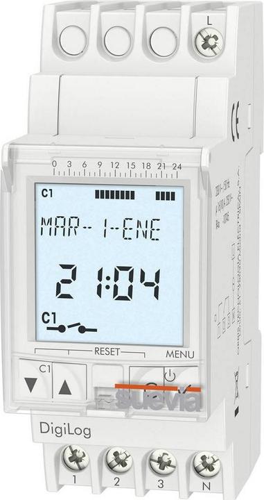 Actual product image Suevia Digital DIN rail timer DigiLog