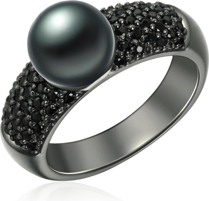 Image du produit Valero Pearls Femme argent sterling zirconium perle d'eau douce de culture noire - 2198 (60, Argent 925)