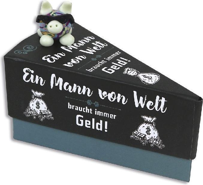 Produktbild Hergo Tortenstück für Geldgeschenk "Ein Mann von Welt braucht immer Geld" (Geschenkpapier)