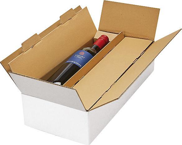 Immagine prodotto kaiserkraft Scatola per bottiglie di vino, bianco, per 2 bottiglie, a partire da 10 pz.. (1 x)