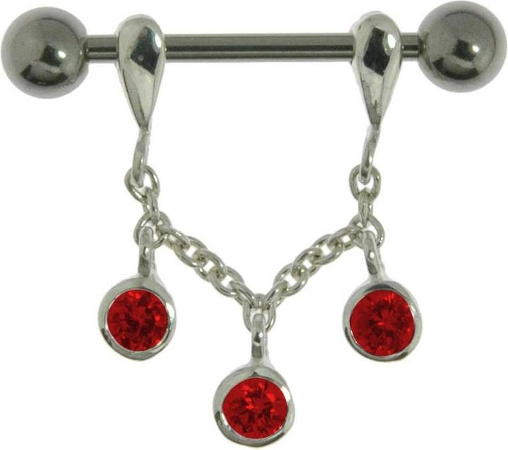 Image du produit Bijouteria Piercing poitrine (Acier chirurgical 316L, Cristallin, Argent 925)