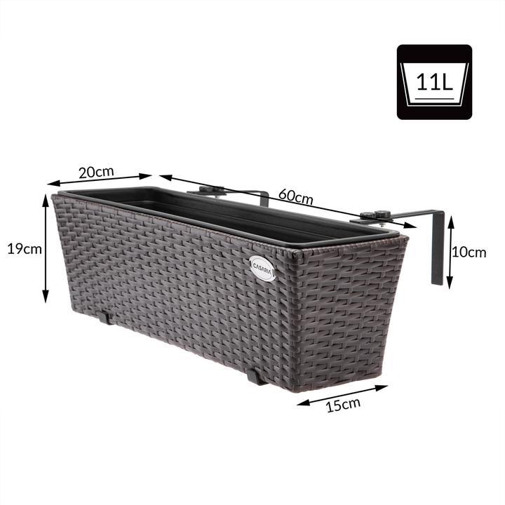 Actual product image Casaria Fioriera da balcone (20 cm)