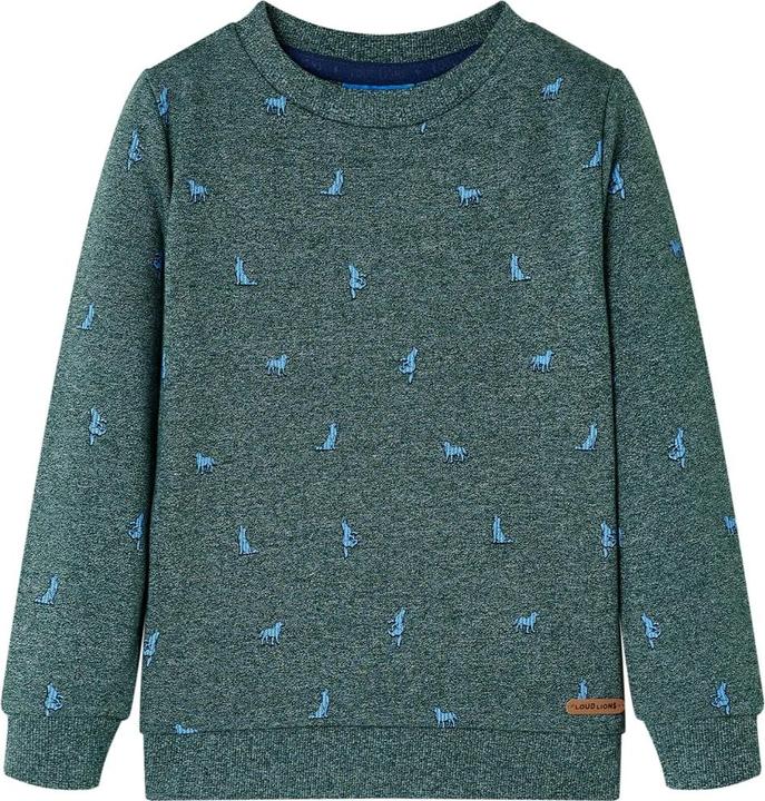 Actual product image VidaXL Children's sweatshirt dark green melange 92,Material: 50 (92)