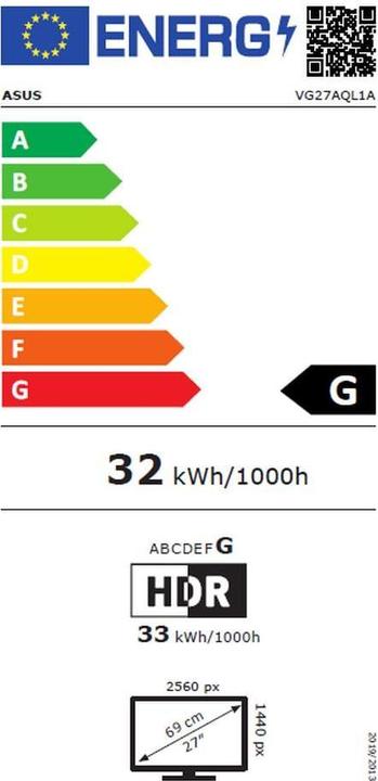 Energie-Label ASUS TUF Gaming VG27AQL1A (2560 x 1440 Pixel, 27")