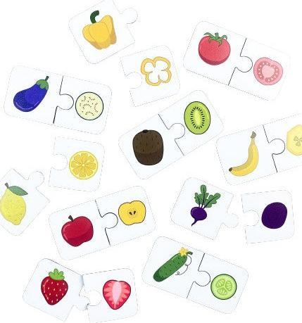 Produktbild Activity Board Hölzerne Früchte und Gemüse Puzzle, 2 Stück Puzzle, Bildungsmaterial, Homeschool Vorschule Karten (20 Teile)