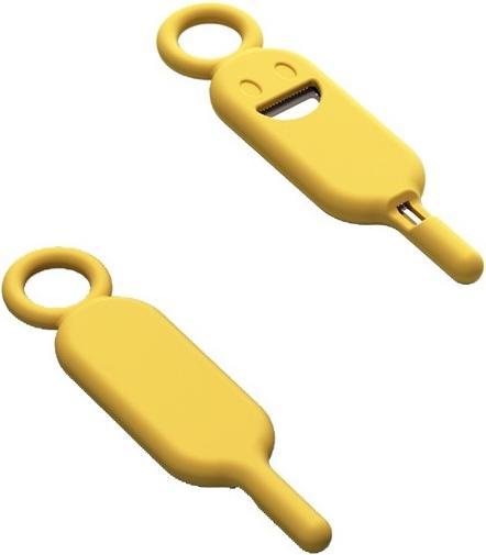 Actual product image OEM Key / needle for SIM card tray needle keychain yellow (Tool)