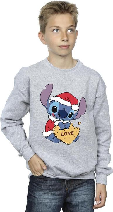 Actual product image Disney Boys Lilo And Stitch Christmas Love Biscuit Sweatshirt (104)