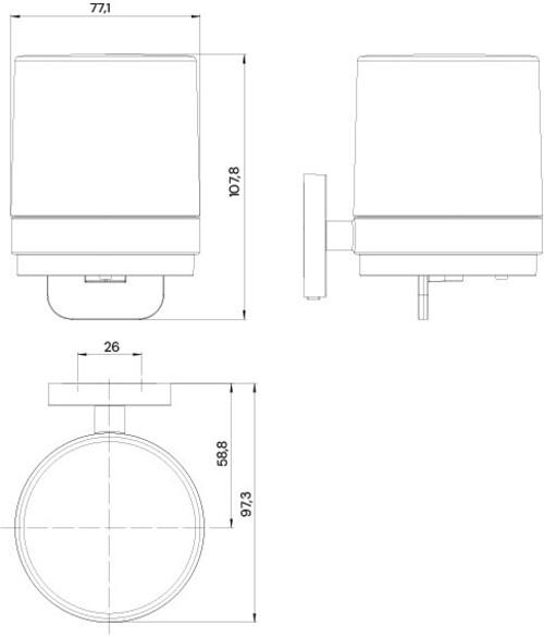 Immagine prodotto Emco Dispenser rotondo per sapone liquido, comando a una mano, vetro cristallo satinato