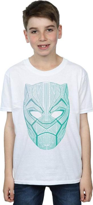 Actual product image Boys Black Panther Tribal Mask T-Shirt (128)